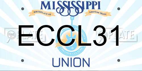 ECCL31 Mississippi License Plate