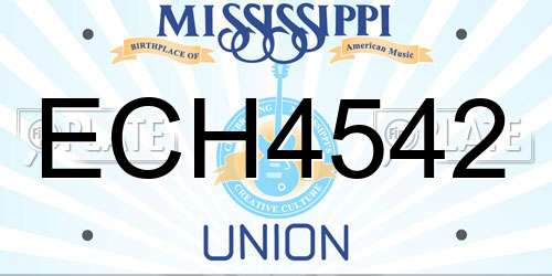 ECH4542 Mississippi License Plate