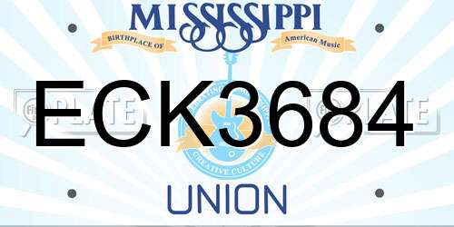 ECK3684 Mississippi License Plate