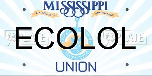 ECOLOL Mississippi License Plate