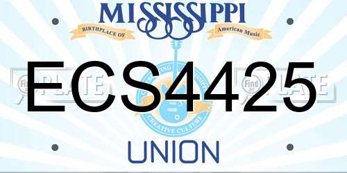 ECS4425 Mississippi License Plate