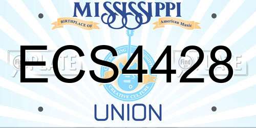 ECS4428 Mississippi License Plate