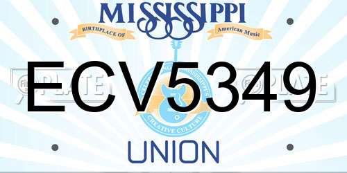ECV5349 Mississippi License Plate