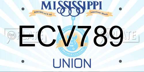 ECV789 Mississippi License Plate