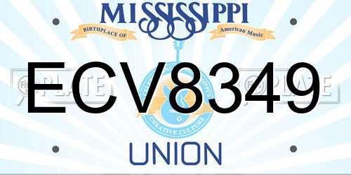 ECV8349 Mississippi License Plate