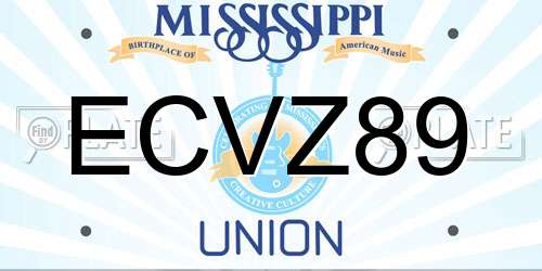 ECVZ89 Mississippi License Plate