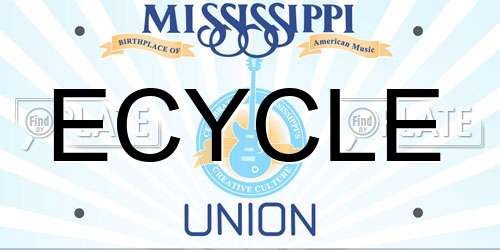 ECYCLE Mississippi License Plate