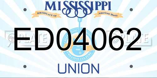 ED04062 Mississippi License Plate