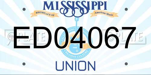 ED04067 Mississippi License Plate