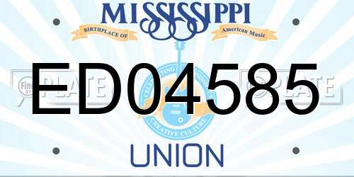 ED04585 Mississippi License Plate