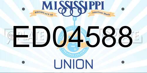 ED04588 Mississippi License Plate