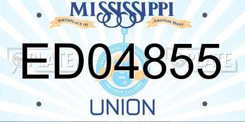ED04855 Mississippi License Plate