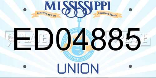 ED04885 Mississippi License Plate