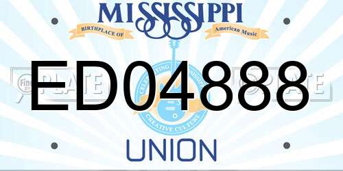 ED04888 Mississippi License Plate