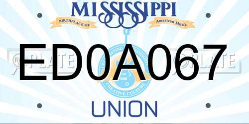 ED0A067 Mississippi License Plate