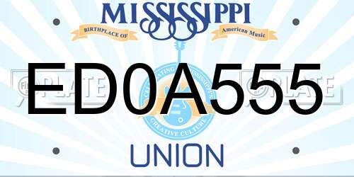ED0A555 Mississippi License Plate
