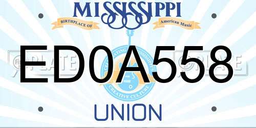 ED0A558 Mississippi License Plate