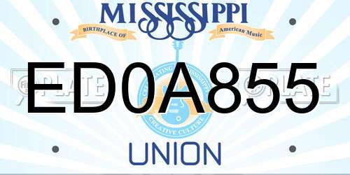 ED0A855 Mississippi License Plate