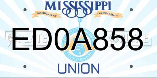 ED0A858 Mississippi License Plate
