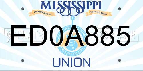 ED0A885 Mississippi License Plate