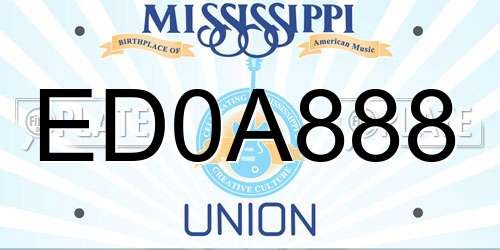 ED0A888 Mississippi License Plate