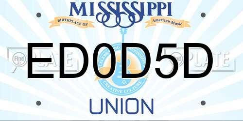 ED0D5D Mississippi License Plate