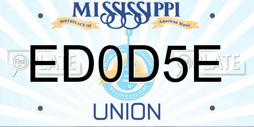 ED0D5E Mississippi License Plate