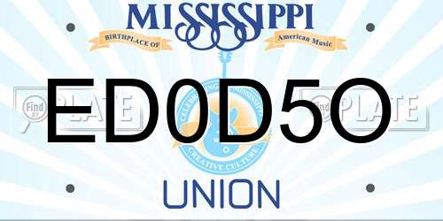 ED0D5O Mississippi License Plate