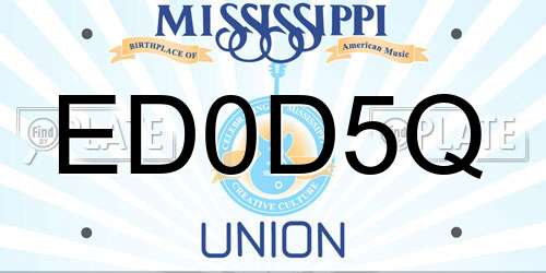 ED0D5Q Mississippi License Plate