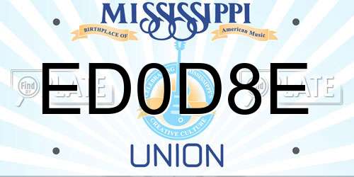 ED0D8E Mississippi License Plate