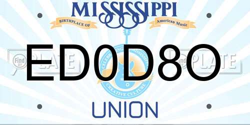 ED0D8O Mississippi License Plate