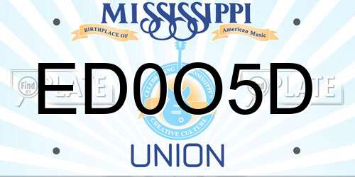 ED0O5D Mississippi License Plate