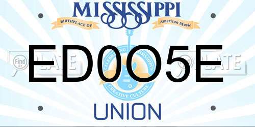ED0O5E Mississippi License Plate