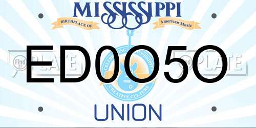 ED0O5O Mississippi License Plate