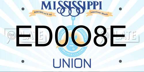 ED0O8E Mississippi License Plate