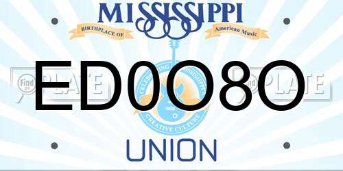 ED0O8O Mississippi License Plate