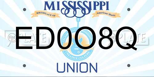 ED0O8Q Mississippi License Plate