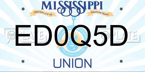 ED0Q5D Mississippi License Plate