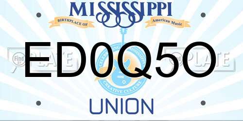 ED0Q5O Mississippi License Plate