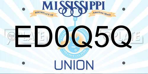 ED0Q5Q Mississippi License Plate