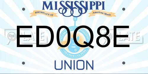 ED0Q8E Mississippi License Plate