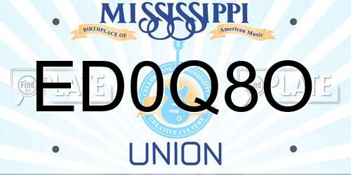 ED0Q8O Mississippi License Plate