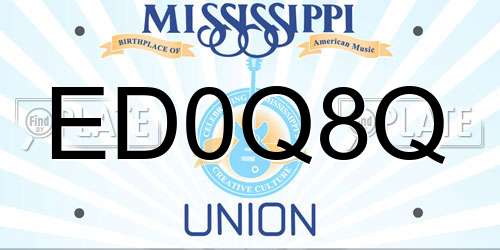ED0Q8Q Mississippi License Plate