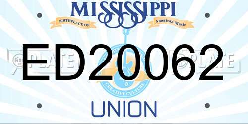 ED20062 Mississippi License Plate