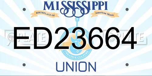 ED23664 Mississippi License Plate