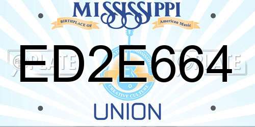 ED2E664 Mississippi License Plate