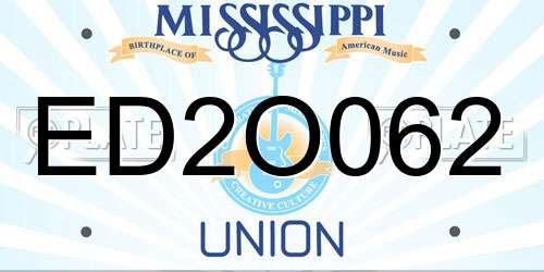ED2O062 Mississippi License Plate