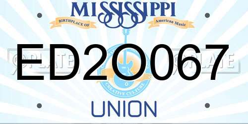 ED2O067 Mississippi License Plate