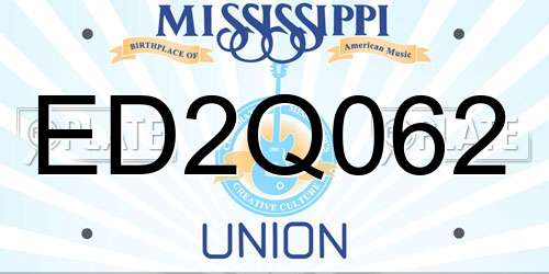 ED2Q062 Mississippi License Plate