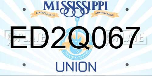 ED2Q067 Mississippi License Plate
